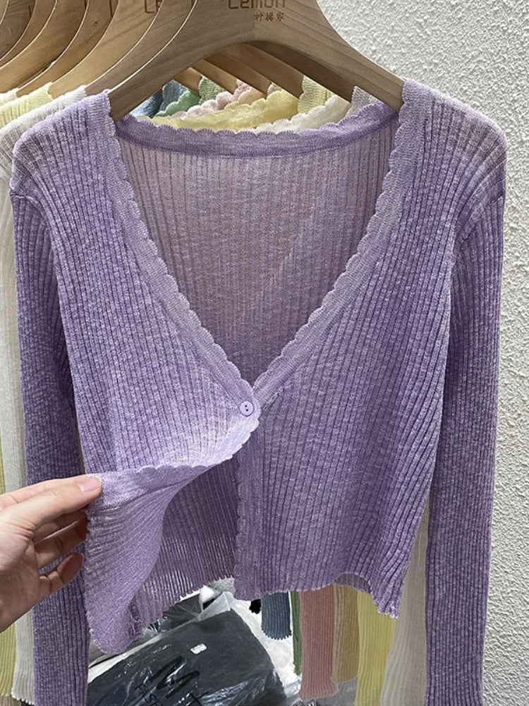 Women Ice Silk Sun Protection Cardigan