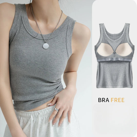 Women Ribbed Padded Tank Top